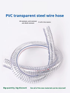 Clear Reinforced PVC Steel Wire <b>Hose</b> for Water Oil Chemical <b>Suction</b> Transfer and Vacuum Applications OEM Brand China - Product Image 3