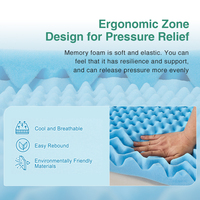Surmatelas en mousse à mémoire de forme écologique haute densité 7 zones gaufrées pour un sommeil réparateur – Orthopédique pour la maison, l'hôtel et l'hôpital