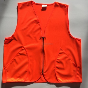 Api Fluo <span class=keywords><strong>Orange</strong></span> Berburu Keselamatan Ritsleting Rompi Saku Di Luar Hiking Mantel - Product Image 4