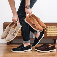 Chaussures classiques en cuir PU pour hommes, personnalisables avec logo, mocassins souples noirs pour la conduite, vente en gros