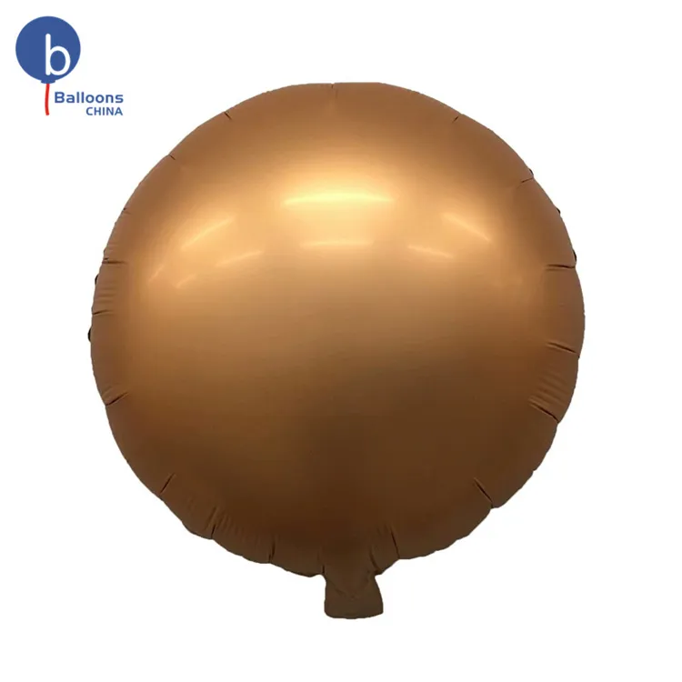 18 Inci Balon Foil Bentuk Bulat Bintang Hati Emas Mawar Matte Dekorasi Pesta Pernikahan Balon Helium Tiup