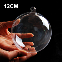 Boules de Noël en verre transparent en gros avec impression UV, tailles personnalisées 6/8/10 CM, logo personnalisé, utilisation extérieure, décorations en verre