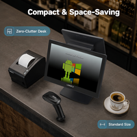 Terminal de point de vente Longfly S3 avec écran tactile capacitif de 15,6 pouces, système de caisse enregistreuse de bureau Android 11, 4G/WiFi/NFC Bluetooth 5.2