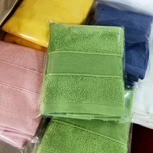 Ensemble de serviettes de bain personnalisé couleur unie luxe hôtel visage main salle de bain