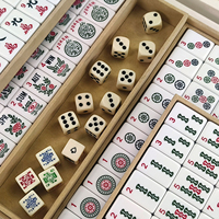 Jeu de tuiles de mahjong de luxe personnalisé, tuiles en mélamine, étui en cuir PU, imperméable, durable, logo personnalisé, 4 joueurs, divertissement, vente en gros