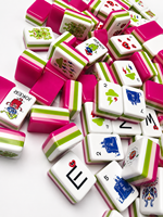 Tuiles de Mahjong en Acrylique Personnalisables Funky Trade en Forme de Cœur, 4 couches, 160 tuiles, Gravées de Luxe, Cadeaux Professionnels pour Amis et Famille