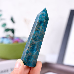 Vente en gros de tour de cristal naturel, pointe d'apatite bleue, obélisque de cristal, pointe de pierre précieuse en vrac pour l'artisanat - Product Image 2