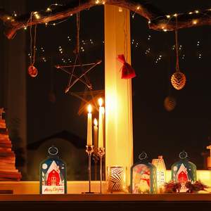 Linterna de Vela Navideña para Sublimación, Mini Linterna LED Colgante en Blanco para Decoración de Halloween, Manualidades para Interiores y Exteriores del Hogar - Product Image 4