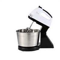 Batteur à œufs électrique en acier inoxydable, base en acier inoxydable, 7 vitesses, portatif, 100W, pour mélanger, battre les œufs, les pâtes, fouetter la crème