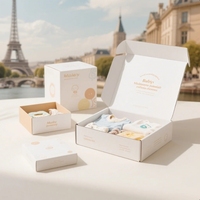 Caja de papel biodegradable con recubrimiento de color personalizado para estampado de regalo de bebé y productos domésticos OEM diseñados para Francia