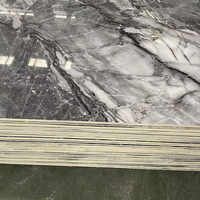 Feuilles de marbre de PVC de film brillant élevé pour les moulures de marbre de panneau UV de mur sur le mur