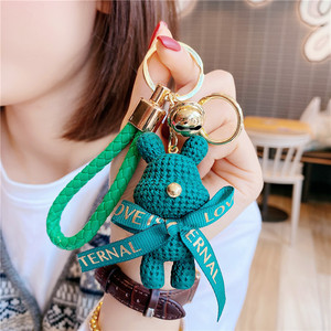 Moda Yünlü Ayı Karikatür 3D Ayı Bebek Sevimli Tavşan Kawaii Araba Anahtarlık Ayı Anahtarlık Çanta Kolye Kız Hediye - Product Image 5