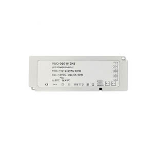 Alimentation électrique pour armoire LED, 60W, 12V, 5A, en plastique, livraison d'usine, certifiée SAA, CE, RoHS, interface Dupont, 110V, 240VAC DC - Product Image 2