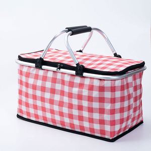 Panier de pique-nique multifonctionnel de grande capacité avec rangement pliable portable et sac à glace pour les fruits ou les déjeuners à emporter - Product Image 4