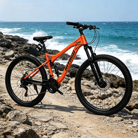Vélo de montagne MTBGO Factory Cube Style, cadre en acier, freins à disque doubles, pneus noirs 29 pouces, Enduro, adulte, XT.