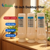 Filtre à eau de cuisine domestique multi-étapes 10 pouces pour bureau, pré-filtration simple, double ou triple, avec filtre à charbon et PP