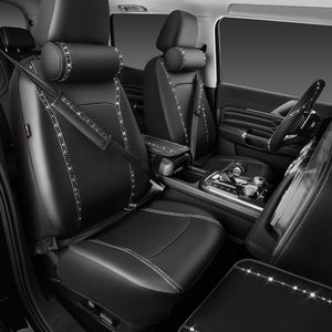 Ensemble d'accessoires de voiture OLIVER <span class=keywords><strong>pour</strong></span> sièges, housse de siège en cuir <span class=keywords><strong>pour</strong></span> femmes, housse de <span class=keywords><strong>volant</strong></span>, strass scintillants, 14 pièces - Product Image 2