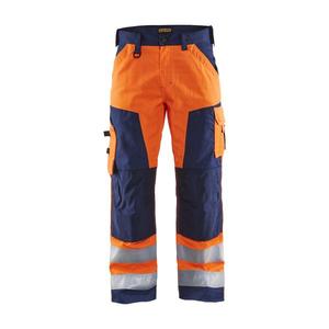 BLAKLADER - 156618115389D92 Pantalones de alta visibilidad sin bolsillos para uñas Naranja/Azul marino-EAN 7330509413654 ROPA DE TRABAJO DE 2017 - Product Image 1