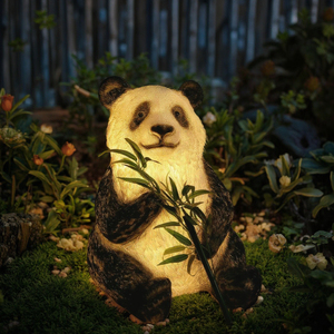 รูปปั้นแพนด้ากังฟู LED ลวดลาย<span class=keywords><strong>3D</strong></span> รูปปั้นไฟเบอร์กลาสกันน้ำสำหรับตกแต่งสวนกลางแจ้งภูมิทัศน์ IP65 - Product Image 1