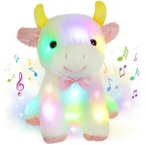 Glow Guards LED Musical Animal de peluche Juguete de peluche suave con luces nocturnas Resplandor ideal en la oscuridad (Bull_Music & LED)