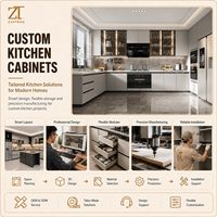 Organisateur de tiroirs encadré contemporain avec poignées pour armoire de cuisine, idéal pour les projets de villas haut de gamme et les projets immobiliers.