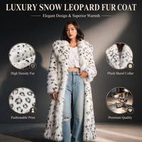 Abrigo de Invierno para Mujer, de Piel Sintética, Largo, con Estampado de Leopardo, Talla Grande, Grueso, Cálido, de Lujo, Chaqueta de Moda Urbana