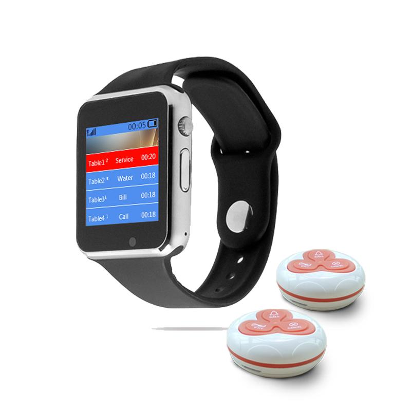 Система вызова официанта в ресторане, пейджинговая система с сенсорным экраном, пейджер на запястье официанта с графическим интерфейсом на русском языке