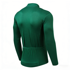Maillot de Ciclismo Verde Oscuro de Manga Larga, Alta Elasticidad, Transpirable y Resistente, para Desplazamientos Urbanos y Recorridos de Corta Distancia - Product Image 2