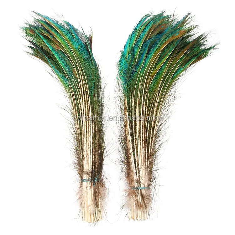 Plumas de pavo real Natural, alta calidad, 75-90cm, venta al por mayor, barato