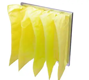 Orta cep hava filtresi Conditioner alüminyum alaşımlı çerçeve sentetik elyaf çanta filtresi klima için