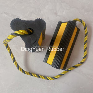 ラバーホイールストッパー飛行機航空機ホイールチョックロープ飛行機付きラバーブロックヘビーデューティ航空機ホイールチョック - Product Image 6