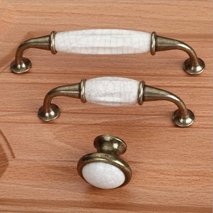 <strong>2PCS</strong> Antique Crack Design Wardrobe <strong>Door</strong> <strong>Knobs</strong> Handles Marble Ceramic Cabinet Drawer <strong>Knobs</strong> European Style Furniture Hardware - Product Image 4