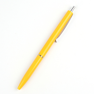 Stylo à bille en plastique mince de haute qualité couleur jaune/noir avec logo d'impression personnalisé et pointe 0.7/1.0mm pour une utilisation promotionnelle - Product Image 5