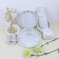 Plateau de dîner en silicone platine de qualité alimentaire multicolores personnalisé, vaisselle en marbre pour enfants, ensemble de nourriture complémentaire pour bébé, variété