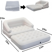 Sofá Cama Inflable, Colchón de Aire para Acampar, Sofá de Aire para Acampar al Aire Libre, Sofá Cama Extraíble con Material de Flocado