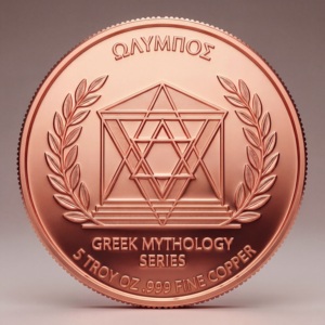 Moneda <span class=keywords><strong>de</strong></span> Cobre Fino 999 <span class=keywords><strong>de</strong></span> 5 oz con Dioses Griegos en Alto Relieve, Efecto UV a Prueba <span class=keywords><strong>de</strong></span> Agua, Arte <span class=keywords><strong>de</strong></span> Dioses Mensajeros, Artesanía Metálica Galvanizada con Tipografía - Product Image 3