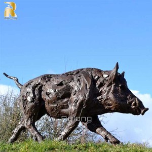 Décoration extérieure sculptée <span class=keywords><strong>à</strong></span> la main Sculpture animale en métal personnalisée Statue de <span class=keywords><strong>sanglier</strong></span> en bronze - Product Image 2