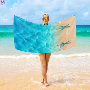 منشفة شاطئ مخصصة بطباعة رقمية، منشفة شاطئ خفيفة الوزن من الألياف الدقيقة مقاومة للرمال بتصميم مخصص - Product Image 2