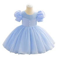 Robe pour enfants Enfants de 2 à 7 ans Vêtements pour enfants Manches bouffantes en dentelle Robes de princesse blanches roses pour filles