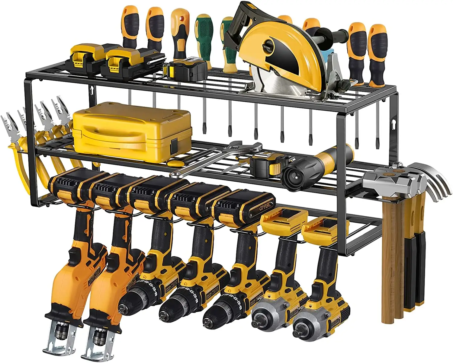 7 Drill Holders Storage Racks & Shelving Units Power Tools Drills Steel Rack Stand Wall Mounted Garage Metal Organizer Shelves