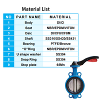 Vanne papillon DN200 en fonte ductile à joint souple en silicone, manuelle, à vis sans fin, nickelée, garantie 18 mois