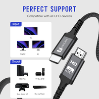 UNIEAN Vente en gros HD 3M 10M 2.1 UHD vers Vga 48Gbps Câble vidéo 60Hz Port d'affichage vers 8k 4k UHD Câble pour écrans de projection