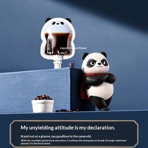 Personalized Design Cute Panda Shaped Mini Spout Doypack Manufacturer Custom Screw Cap <b>Coffee</b> Spout Pouch Espresso <b>Liquid</b> Pouch - Product Image 3