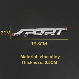 Calcomanía de Metal 3D para maletero de coche, logotipo de la palabra, insignia, deporte de carreras, cromado, negro/plateado - Product Image 6