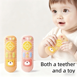 Offre Spéciale drôle de qualité alimentaire Silicone doux à mâcher réutilisable bébé anneau de dentition jouet hochet sucette TV télécommande <span class=keywords><strong>soulager</strong></span> <span class=keywords><strong>les</strong></span> <span class=keywords><strong>dents</strong></span> - Product Image 4