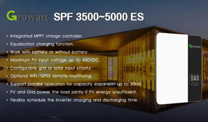 Inversor híbrido Growatt SPF3500ES <span class=keywords><strong>SPF5000ES</strong></span> inversor de energía solar fuera de la red modo sin batería paralelo 6 unidades inversor de uso doméstico - Product Image 2