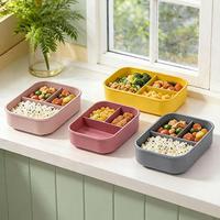 Boîte à lunch en silicone, compatible micro-ondes et congélateur, légère, épaissie, conteneur alimentaire spécialisé avec séparation des compartiments