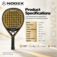 Raquette de padel en fibre de carbone de qualité supérieure NODEX, fabricant OEM professionnel, logo personnalisé, système de trous intelligents dernier cri.