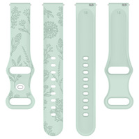 Nouveau bracelet en silicone respirant et doux avec motif floral gravé au laser pour Garmin 18/20/22 mm et pour GT6/5/4