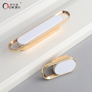 Oukali Modern Luxury Furniture Cabinet Handle Kitchen Bathroom <strong>Knobs</strong> Drawer Dresser Zinc <strong>Gold</strong> Pull Handles - Product Image 5